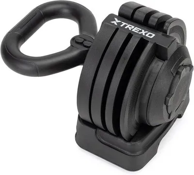 Produktbild von Famanu Kettlebell Verstellbar - 16 Widerstandsniveaus - 2 bis 12 kg - Schwarz