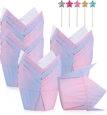 Obrázok produktu pre Cupcake Formičky 100 Ks, Papier, Rúžovo-Modré, na Oslavy