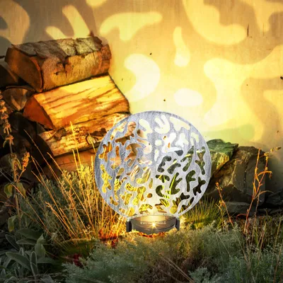 Produktbild von LED Solar-Steckleuchte, Lichteffekt, antik silber, H 41 cm