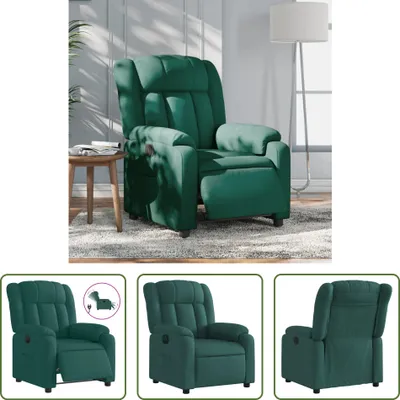 Image de The Living Store Fauteuil relax électrique Vert foncé Tissu