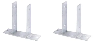 Immagine prodotto di Supporti per pali a U Alberts (2 pezzi), da avvitare, per pali in legno da 81 mm, altezza 200 mm, zincati a caldo