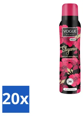 Produktbild von 20 x Vogue Elegance Parfum Deodorant Damen - 150 ml - Vorteilspackung - 20 Stücke