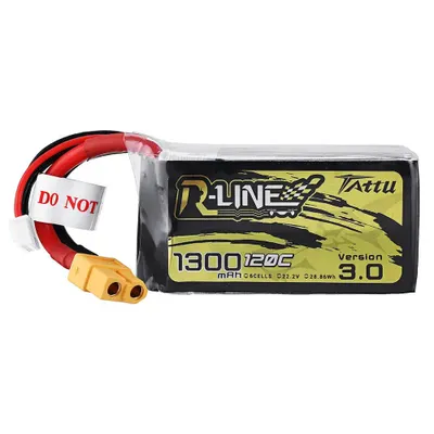 Immagine prodotto di Batteria ai polimeri di litio - 1300mAh (22,2V) 120C 6S R-Line V3 XT60 per modellismo, drone, multicottero, quadrocopter come 6S1P