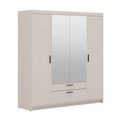 Produktbild von AX LIVING Beige Kleiderschrank mit Spiegel Storicos 4T 176,3cm breit