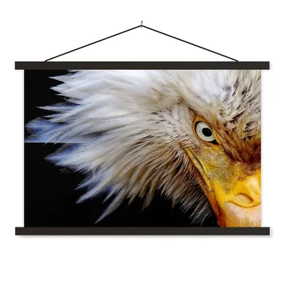 Produktbild von MuchoWow® Textilposter Vogel - Auge - Schnabel 60x40 cm mit schwarzem Rahmen - Hölzernes