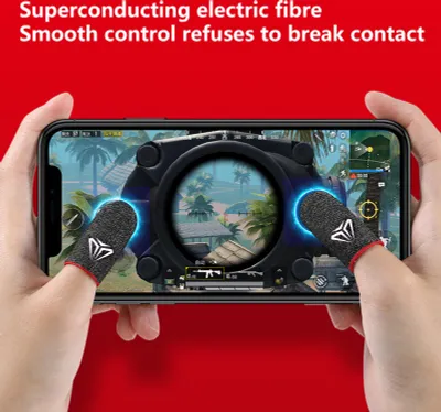 Produktbild von 1 Paar S02 Fingerabdeckung empfindlich atmungsaktives, schweißsicheres Videospiel Touchscreen Fingerspitzenhandschuhe für PUBG Mobile Game-Rot