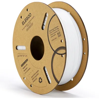 Produktbild von ELEGOO PLA 3D-Drucker-Filament 1,75 mm, 1 kg, weiß, geruchlos, ±0,02 mm Maßgenauigkeit