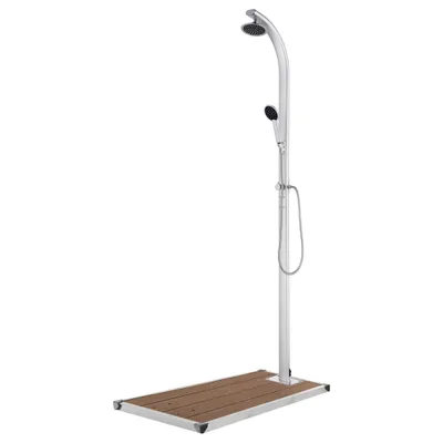 Produktbild von Maison Exclusive - Gartendusche mit Brauner Bodenplatte 220 cm Aluminium