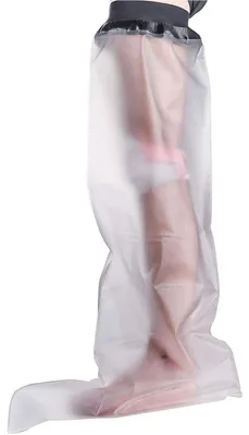 Productafbeelding van Waterdichte Beenhoes - Gegoten Beschermer - Douchen Zonder Zorgen - Extra Grote Maat - 104 cm - Transparant