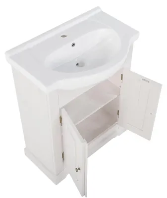 Produktbild von Waschbecken Waschtisch Keramik Becken Badezimmer Waschtische 66cm Unterschrank