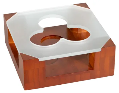 Produktbild von Teewärmer Stövchen Warmhalteplatte - Holz - 15 x 15 x 6,5 cm - Für 1 bis 3 Teelichter