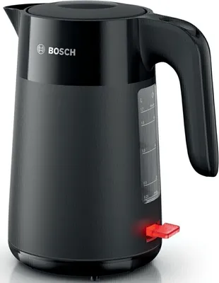 Produktbild von Bosch Wasserkocher TWK2M163 schnurlos 1,7 l 2.400 Watt 360 Grad Anschluß-Sockel Deckelöffnung per Knopfdruck Wasserstandsanzeige Schwarz