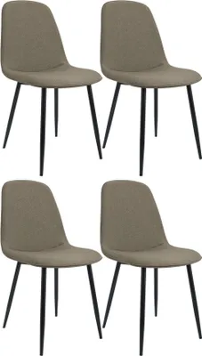 Produktbild von Set aus vier Esszimmerstühlen – Küchenstühle – Hoher Sitzkomfort, zeitloses Design, stabile Metallbeine
