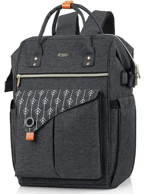 Produktbild von Rucksack Damen Laptop 15,6 Zoll mit USB Ladeanschluss Oxford Schwarz
