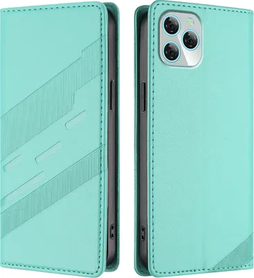 Produktbild von Hülle für Blackview A95, Kunstleder Brieftaschen Handyhülle mit Kartenfach und Standfunktion Türkis