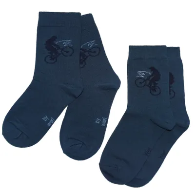 Produktbild von Kinder Socken 2-er Pack aus Baumwolle Biker Jeans Blau Größe 27-30