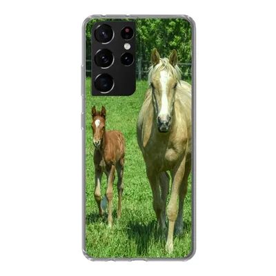 Produktbild von MuchoWow® Handyhülle Schutzhülle Hülle für Samsung Galaxy S21 Ultra Pferd - Fohlen - Tiere Silikon Softcase Handy Hülle - Mobiltelefon