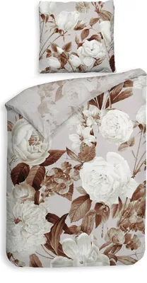 Produktbild von Heckett and Lane Danna Bettwäsche 135 Beige Bettwäsche 1 x Bettbezug 135x200 + 1 x Kopfkissenbezug 80x80 Beige Geblumt natur