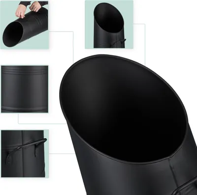 Image de Seau à charbon, 9 L, fer, noir mat