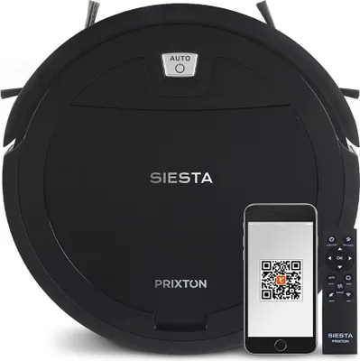 Produktbild von PRIXTON Siesta Roboter-Staubsauger | WLAN, Mobile App, 1000Pa, Schwarz