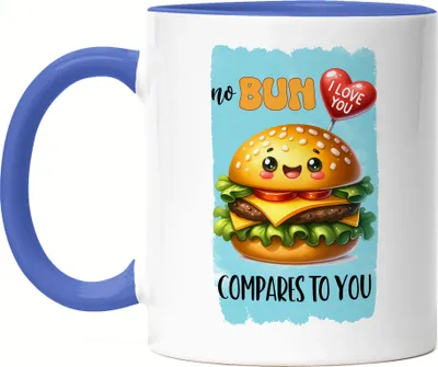 Produktbild von No Bun Compares to You Burger Liebe Tasse Blau