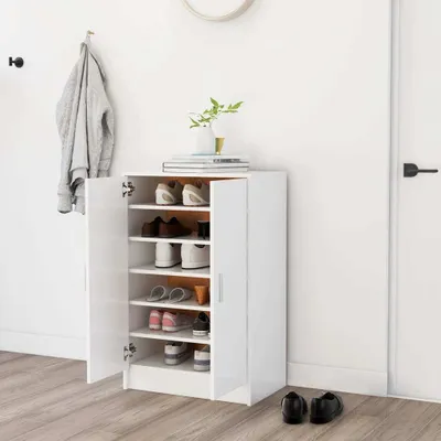 Produktbild von The Living Store Schuhschrank Weiß 60x35x92 cm Holzwerkstoff