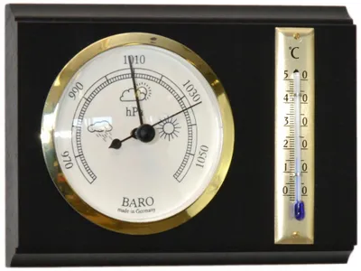 Produktbild von TFA 2022.13 Wetterstation Barometer Thermometer Holzgehäuse