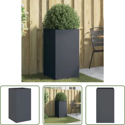 Image de The Living Store Bac à plantes Anthracite 42x38x75 cm Acier laminé à froid