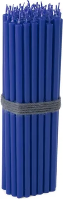 Produktbild von 50 Stück Teelichter, blau, rauchfrei, tropffrei, dünn, Länge 16 cm, Premium Paraffinwachs, Artikelnummer 36112