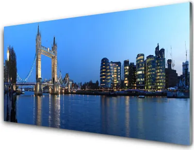 Produktbild von Acrylglasbilder 100x50 Wandbild Druck Brücke Stadt Meer Architektur