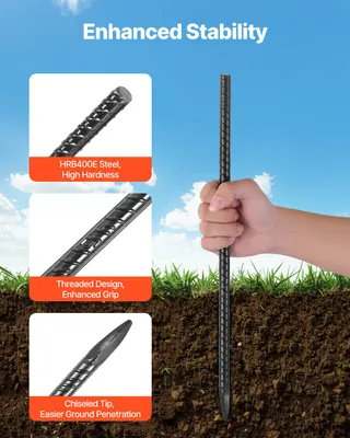 Produktbild von SucceBuy 16er Set I-Typ Bodenanker Erdanker Erdnägel Zeltheringe 406,4 mm