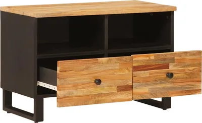 Zdjęcie produktu dla Szafka pod telewizor vidaXL z półkami, brązowa, 70 x 33 x 46 cm, z litego drewna mango