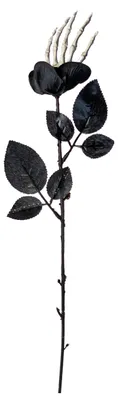 Produktbild von Schwarze Rose mit Skelett-Hand Halloween Deko