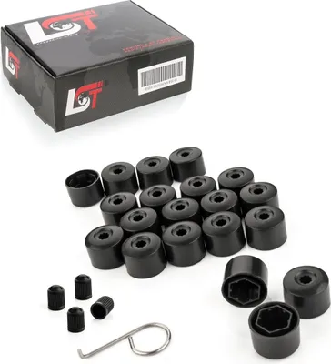 Produktbild von 20x Radschraubenkappen diebstahlhemmend 17 mm schwarz für AUDI PORSCHE