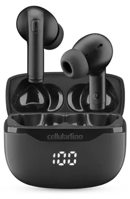 Obrázok produktu pre Cellularline 8018080490613, True Wireless Stereo (TWS), Hovor / hudba, 104 g, Slúchadlá s mikrofónom, Čierna