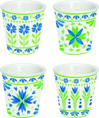 Image de Tasses à expresso en porcelaine Fleurs Jardin