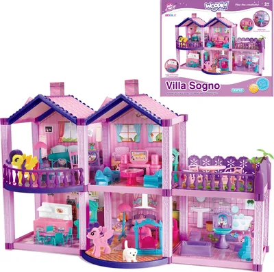 Produktbild von Woopie Pony Puppenhaus Pony Fantasy Villa 120 Teile.