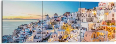 Produktbild von Bild auf Leinwand - Leinwandbild - Griechenland Insel Sommer - 150x50cm - Wand Bild - Wanddeko - Leinwanddruck - Bilder - Kunstdruck - Wanddekoration - Leinwand bilder - Wandkunst - CA150x50-4062
