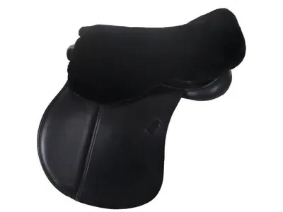 Produktbild von Engel Reitsport Sattelsitzbezug Sattelauflage echtes Merino Lammfell Reitkissen SABEZ1 für englische Reitsattel Schwarz L