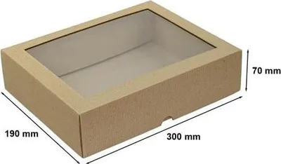 Produktbild von Dekorative Geschenkbox mit Deckel 300 x 190 x 70 mm mit Sichtfenster