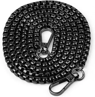 Produktbild von Schulterriemen für Handtaschen, schwarze Trageklemmen, 1,2 m, Handtaschenriemen, abnehmbare Trageklemmen mit Schnappverschluss, geeignet für Schultertaschen, Haken für Handtaschen