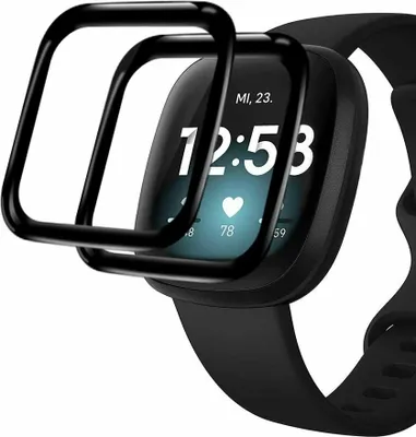 Produktbild von 2X 3D Schutzglas für Fitbit Versa 3 / Sense Panzerfolie Display Full Curved 9H