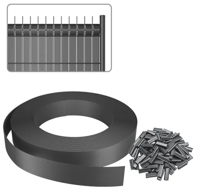 Produktbild von QEENTOE PVC Sichtschutzstreifen, Sichtschutz Zaun 5cmx35m inkl 50 Clips Zaunblende für Doppelstabmattenzaun & Stabmattenzaun, Grau