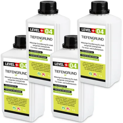 Produktbild von Tiefgrund Universal 4L Grundierung Haftgrund Tiefengrund Wand Boden LF Innen Außen LEVEL+ RM04