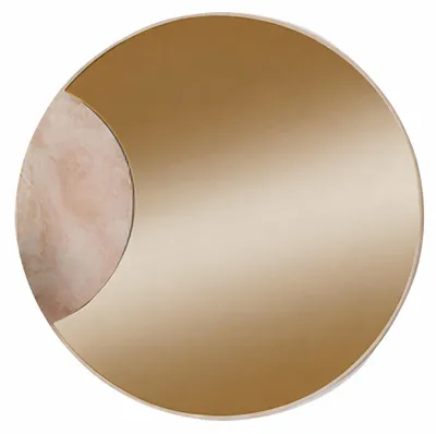 Obrázek produktu pro Kulaté nástěnné zrcadlo se zlatými detaily a minimalistickým designem