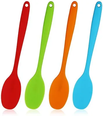 Produktbild von Hitzebeständige Silikonlöffel, 28 cm, Küchenlöffel, 4er Pack