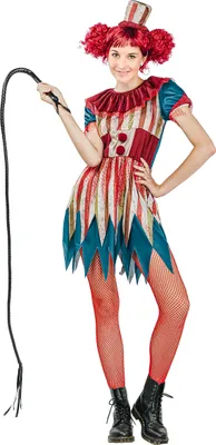 Produktbild von Horrorclown Kostüm für Damen Halloweenkostüm bunt - XL