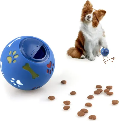 Produktbild von Leckerli-Ball für Hunde, Welpenspielzeug, Leckerli-Spender für Welpen, interaktives Spielzeug, Trainingsspielzeug für Hunde, Katzen, Kaninchen, Hamster (blau)