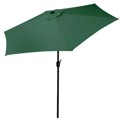 Zdjęcie produktu dla Duży parasol ogrodowy skośny łamany z korbą 6 żeber zielony 270 cm MultiGarden