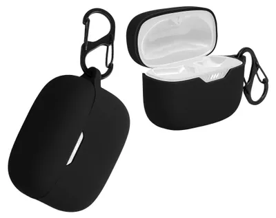 Produktbild von kwmobile Schutzhülle für JBL Tune 230 NC TWS / T230NC / T235NC Hülle - TPU Silikon Case für Kopfhörer Ladecase - stoßfestes Cover mit Karabiner -